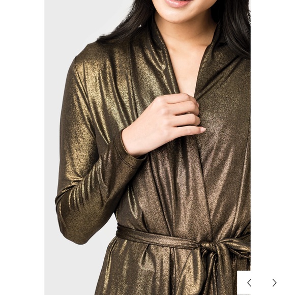 Gold Black Foil Knit Duster With Self-Tie Belt brand new with tags - Picture 2 of 3